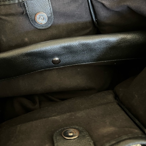 Vince Camuto Elegant Black and Tan Striped Tote Bag, natural straw - Picture 7 of 16